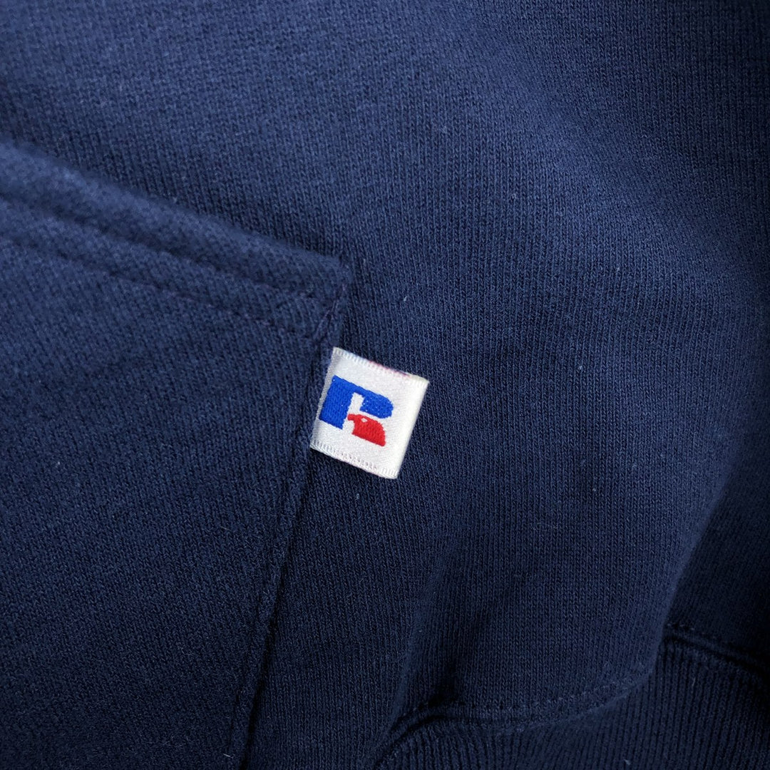 Vintage 90'S Russell Athletic full-zip sweatshirt, size XL, men's cotton navy blue type Vintage Second Hand