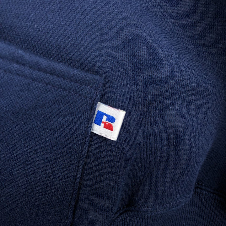 Vintage 90'S Russell Athletic full-zip sweatshirt, size XL, men's cotton navy blue type Vintage Second Hand