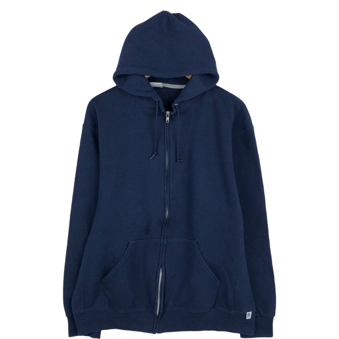 2000'S ~ Russell ATHLETIC Sweatshirt Full Zip Hoodie Men's XL cotton navy blue type Vintage Second Hand