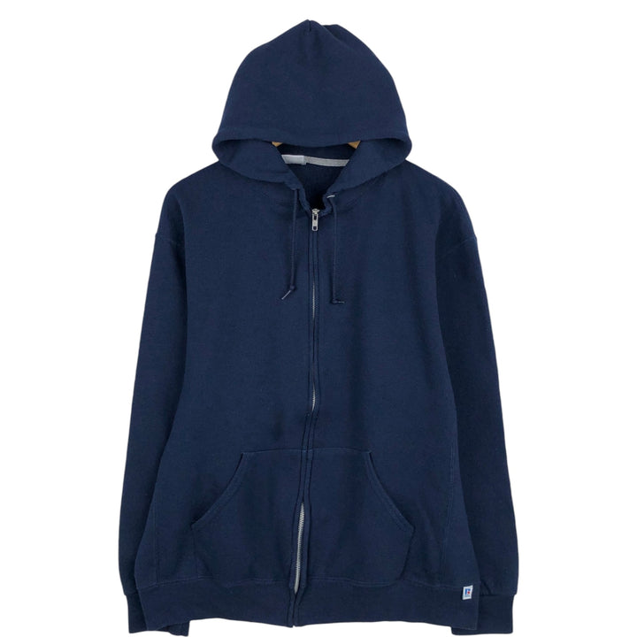 2000'S ~ Russell ATHLETIC Sweatshirt Full Zip Hoodie Men's XL cotton navy blue type Vintage Second Hand