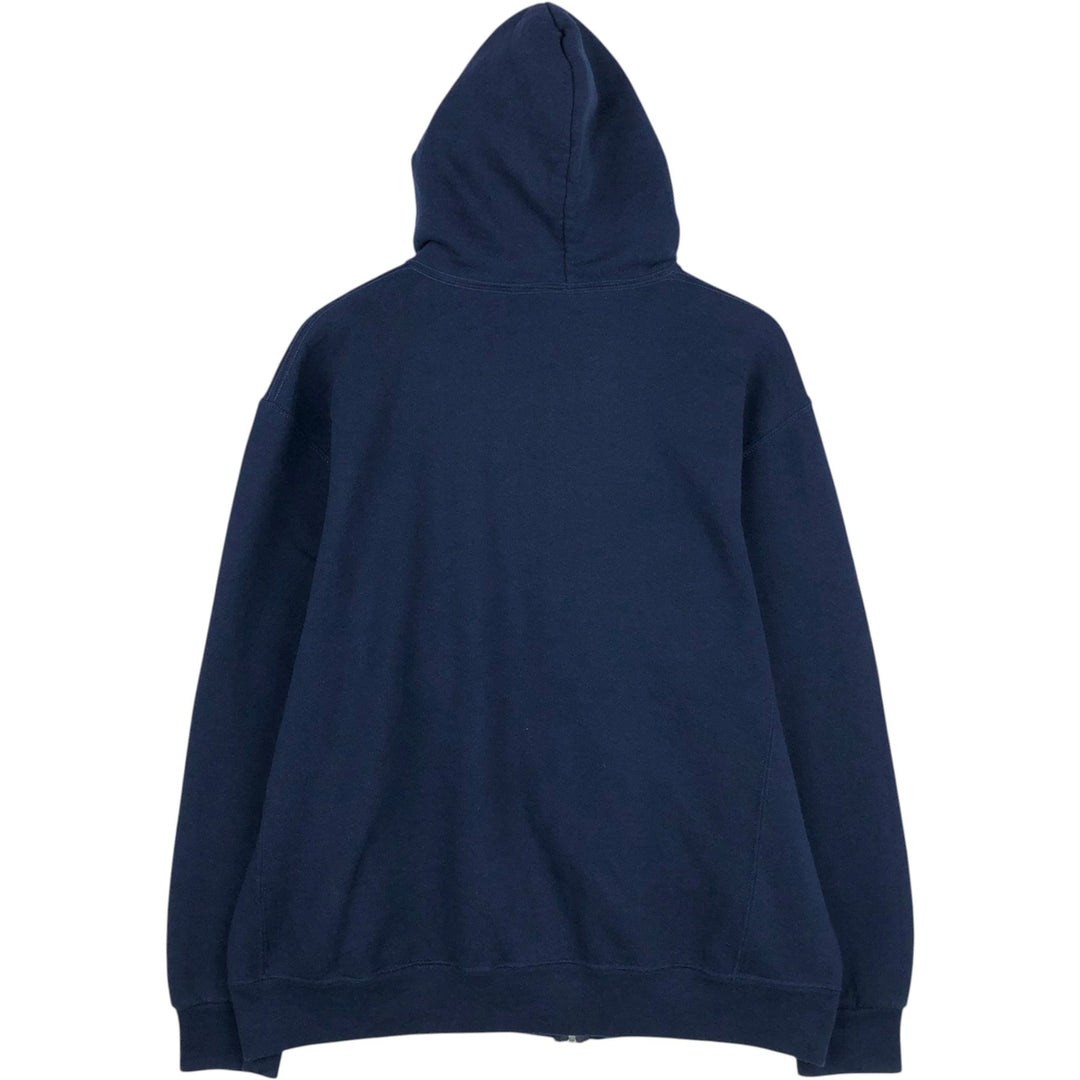 2000'S ~ Russell ATHLETIC Sweatshirt Full Zip Hoodie Men's XL cotton navy blue type Vintage Second Hand