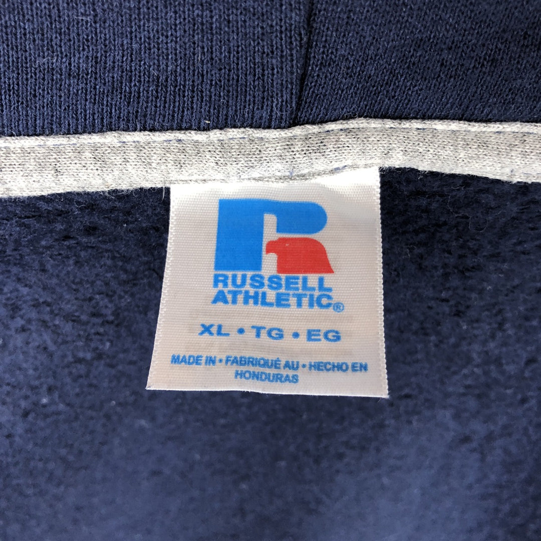 2000'S ~ Russell ATHLETIC Sweatshirt Full Zip Hoodie Men's XL cotton navy blue type Vintage Second Hand