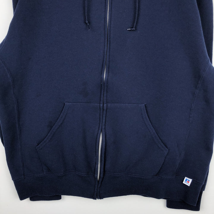 2000'S ~ Russell ATHLETIC Sweatshirt Full Zip Hoodie Men's XL cotton navy blue type Vintage Second Hand
