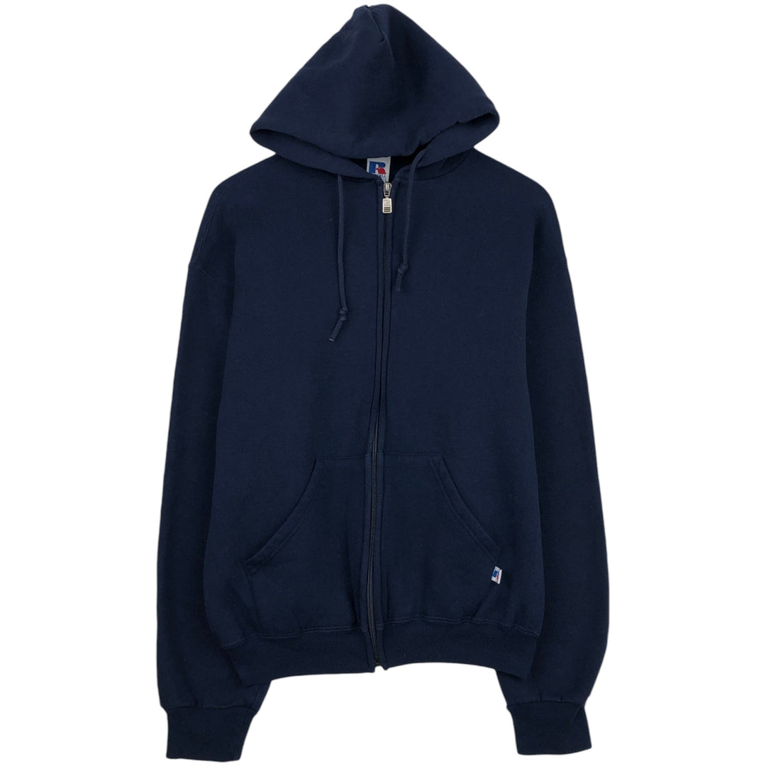 80s-90'S Russell Athletic Full-Zip Sweatshirt Hoodie, Men's Size M (approx.), Vintage cotton navy blue type Vintage Second Hand