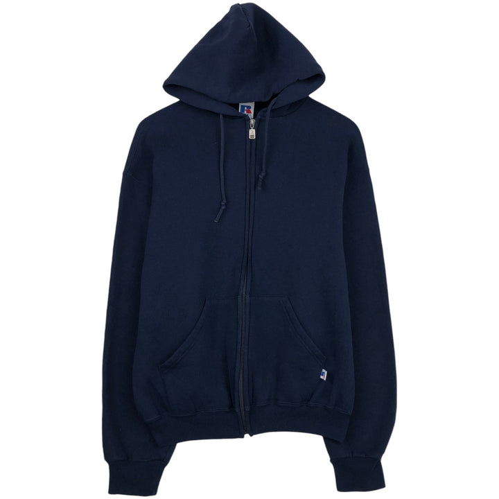 80s-90'S Russell Athletic Full-Zip Sweatshirt Hoodie, Men's Size M (approx.), Vintage cotton navy blue type Vintage Second Hand