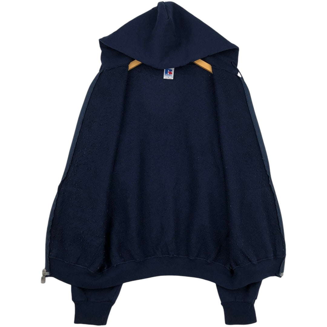 80s-90'S Russell Athletic Full-Zip Sweatshirt Hoodie, Men's Size M (approx.), Vintage cotton navy blue type Vintage Second Hand