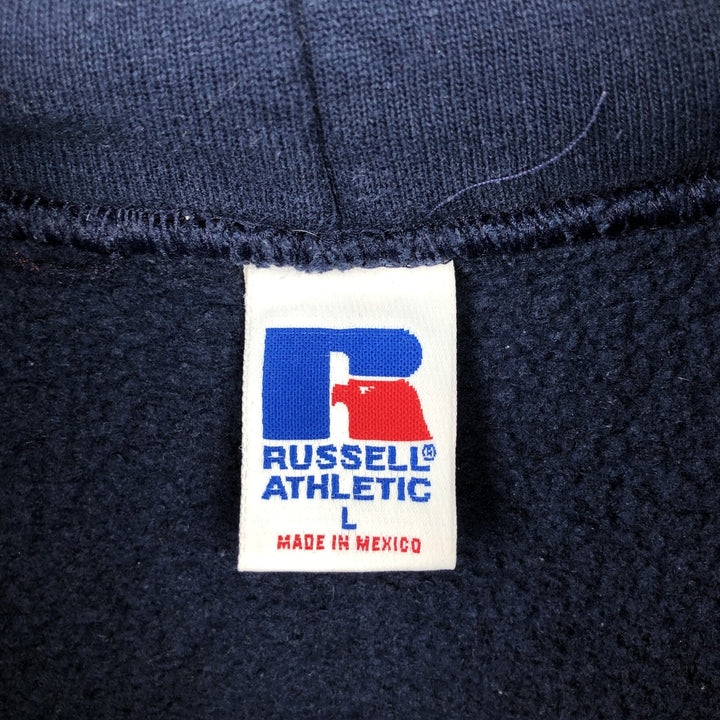 Vintage 90'S Russell Athletic full-zip sweatshirt, size L, men's cotton navy blue type Vintage Second Hand
