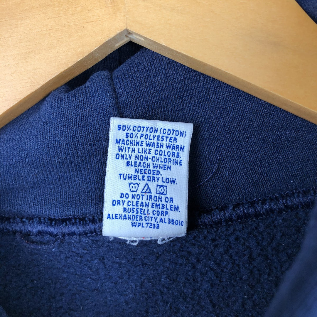 Vintage 90'S Russell Athletic full-zip sweatshirt, size L, men's cotton navy blue type Vintage Second Hand