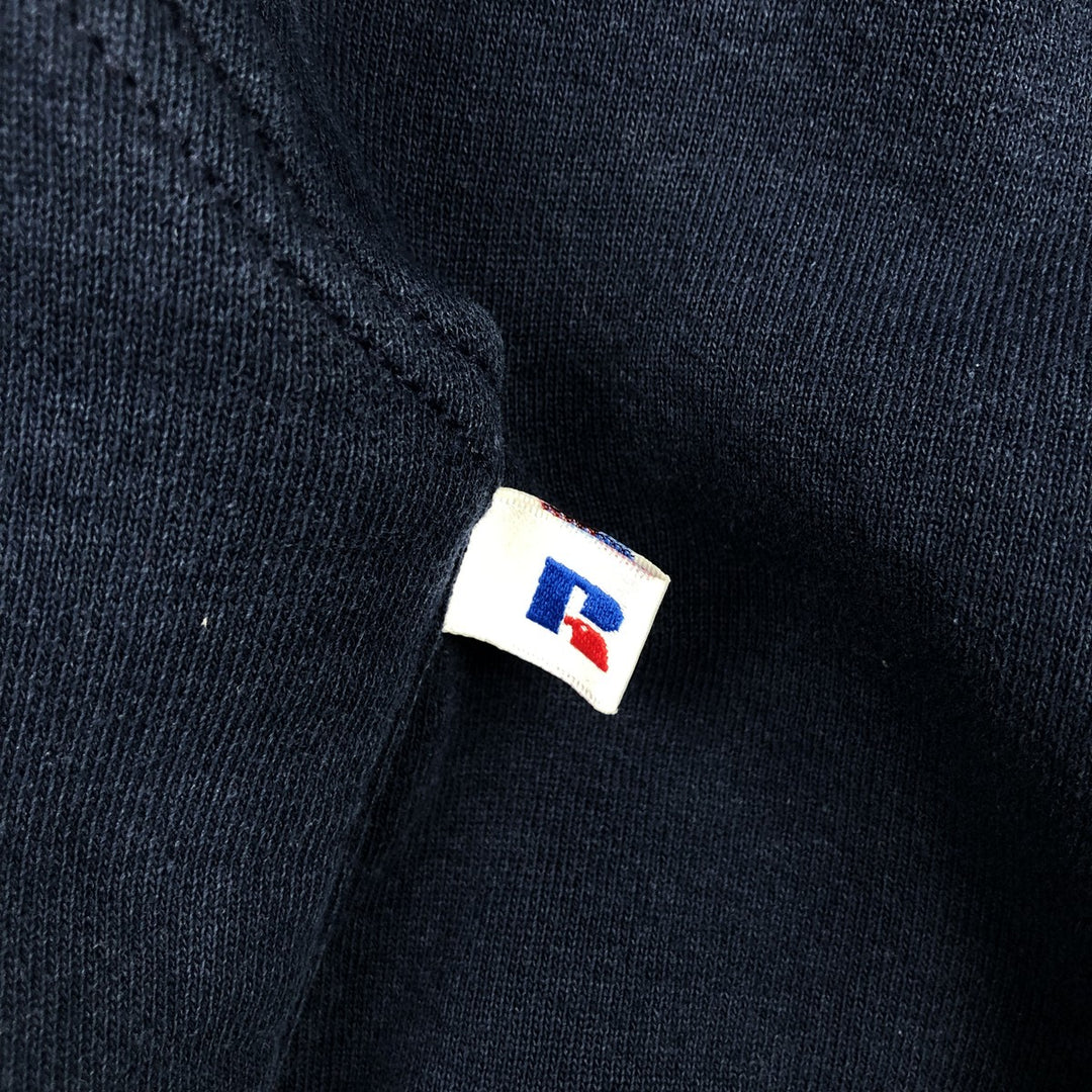 Vintage 90'S Russell Athletic full-zip sweatshirt, size L, men's cotton navy blue type Vintage Second Hand