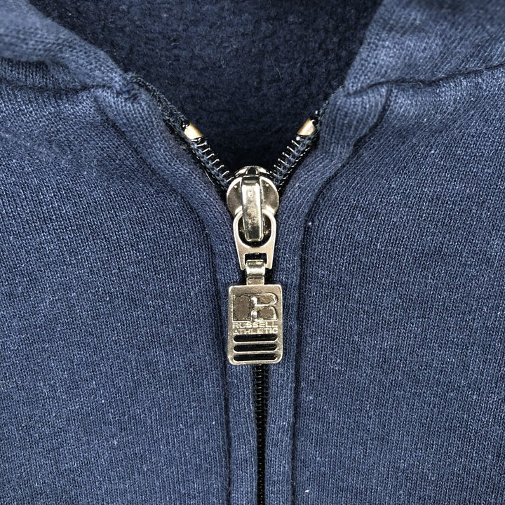 Vintage 90'S Russell Athletic full-zip sweatshirt, size L, men's cotton navy blue type Vintage Second Hand