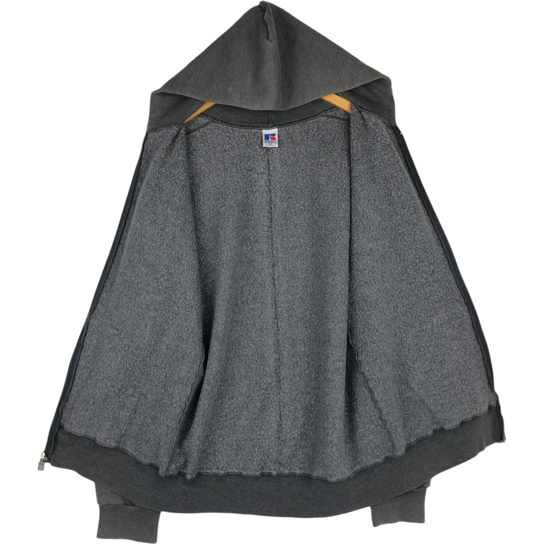 80s-90'S Russell Athletic full-zip sweatshirt hoodie, men's size L equivalent, vintage. cotton gray type Vintage Second Hand