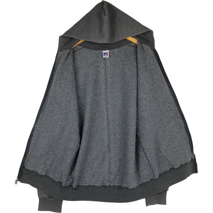 80s-90'S Russell Athletic full-zip sweatshirt hoodie, men's size L equivalent, vintage. cotton gray type Vintage Second Hand