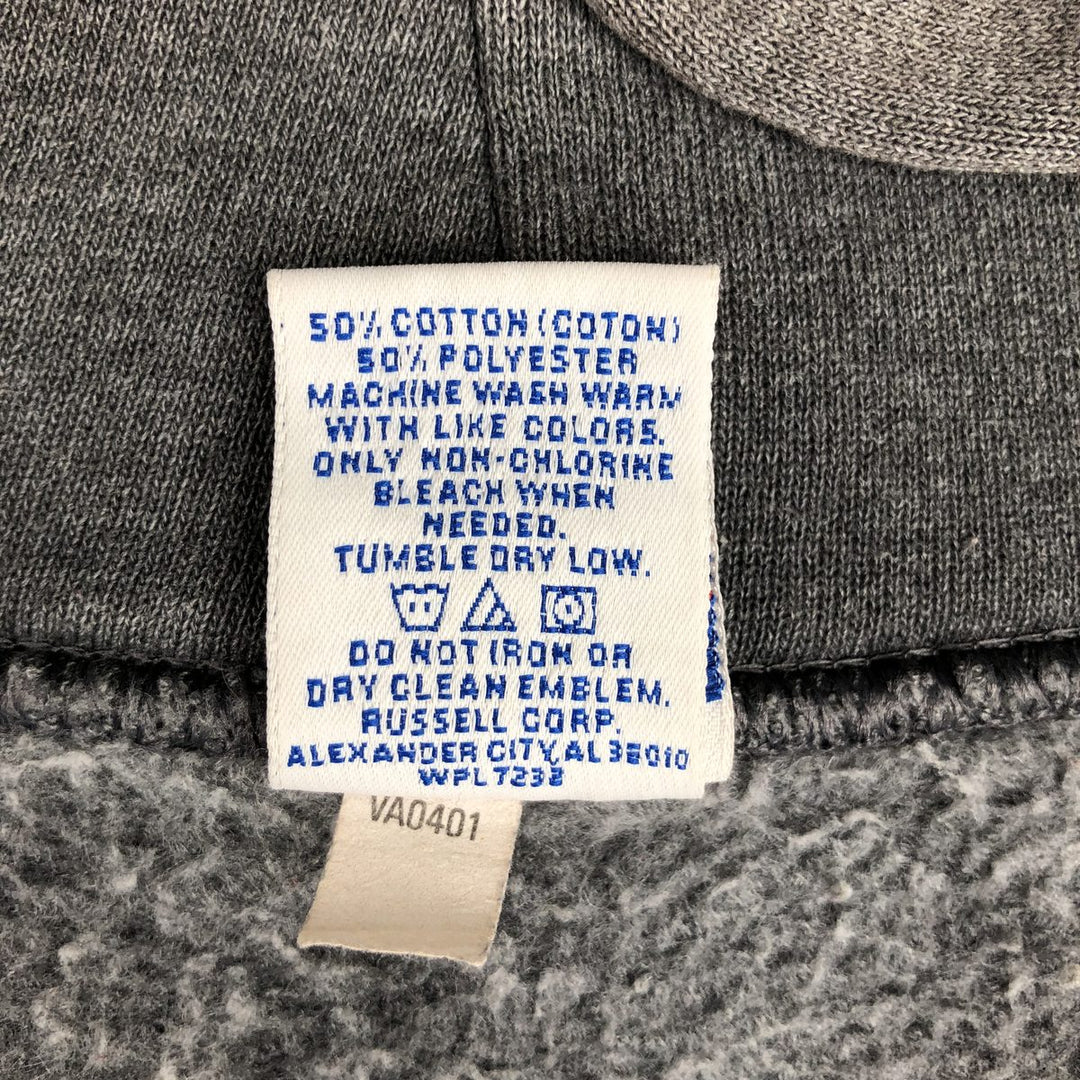 80s-90'S Russell Athletic full-zip sweatshirt hoodie, men's size L equivalent, vintage. cotton gray type Vintage Second Hand