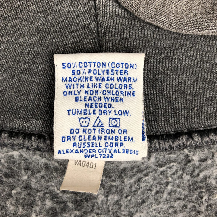 80s-90'S Russell Athletic full-zip sweatshirt hoodie, men's size L equivalent, vintage. cotton gray type Vintage Second Hand