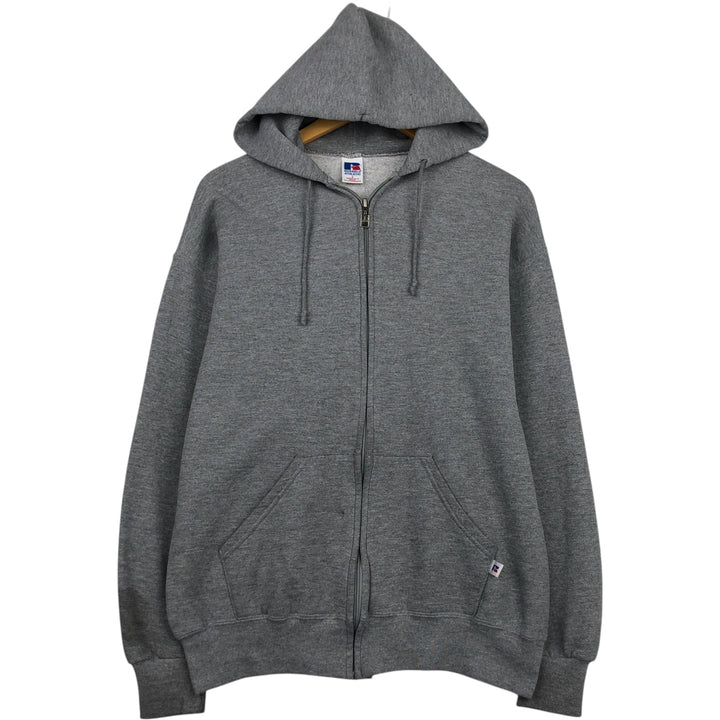 80s-90'S Russell Full-Zip Sweatshirt Hoodie, Men's Size L (Equivalent), Vintage polyester gray type Vintage Second Hand