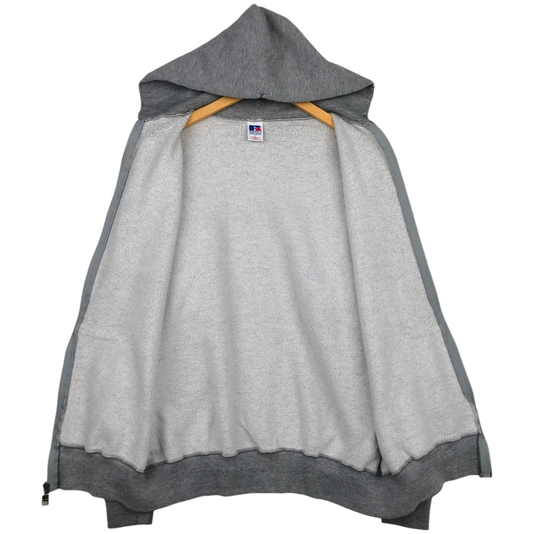 80s-90'S Russell Full-Zip Sweatshirt Hoodie, Men's Size L (Equivalent), Vintage polyester gray type Vintage Second Hand