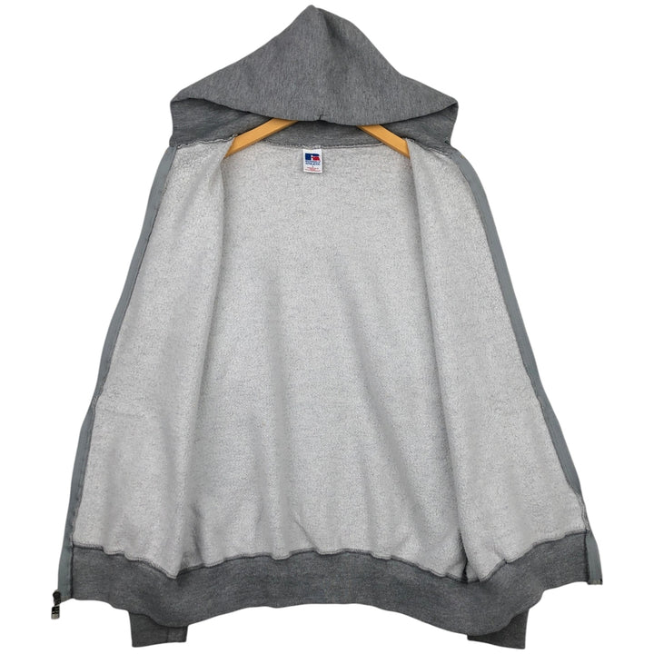 80s-90'S Russell Full-Zip Sweatshirt Hoodie, Men's Size L (Equivalent), Vintage polyester gray type Vintage Second Hand