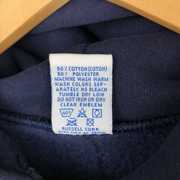Vintage 80s-90'S Russell full-zip sweatshirt hoodie, Made in USA, Men's XL cotton navy blue type Vintage Second Hand