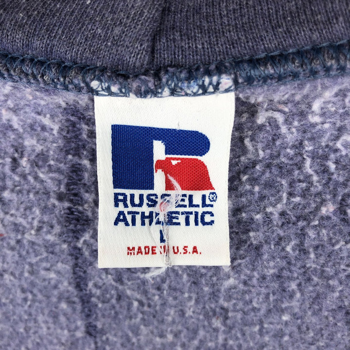 80s-90'S Russell Athletic Full-Zip Sweatshirt Hoodie, Made in USA, Men's Size L (Equivalent), Vintage polyester navy blue type Vintage Second Hand