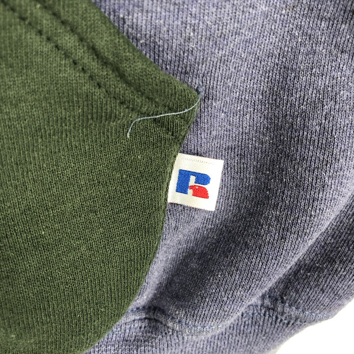80s-90'S Russell Athletic Full-Zip Sweatshirt Hoodie, Made in USA, Men's Size L (Equivalent), Vintage polyester navy blue type Vintage Second Hand