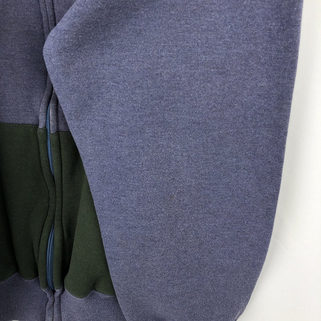 80s-90'S Russell Athletic Full-Zip Sweatshirt Hoodie, Made in USA, Men's Size L (Equivalent), Vintage polyester navy blue type Vintage Second Hand
