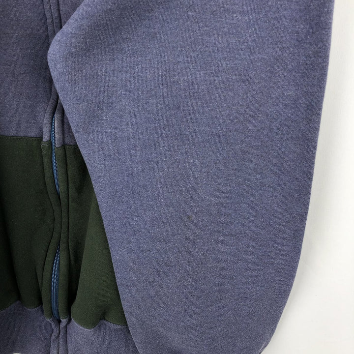 80s-90'S Russell Athletic Full-Zip Sweatshirt Hoodie, Made in USA, Men's Size L (Equivalent), Vintage polyester navy blue type Vintage Second Hand