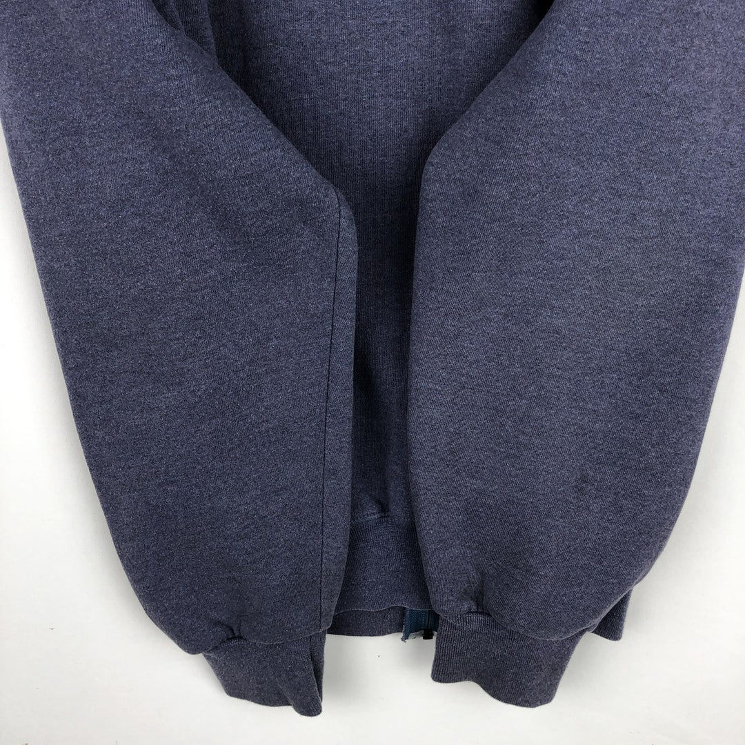 80s-90'S Russell Athletic Full-Zip Sweatshirt Hoodie, Made in USA, Men's Size L (Equivalent), Vintage polyester navy blue type Vintage Second Hand