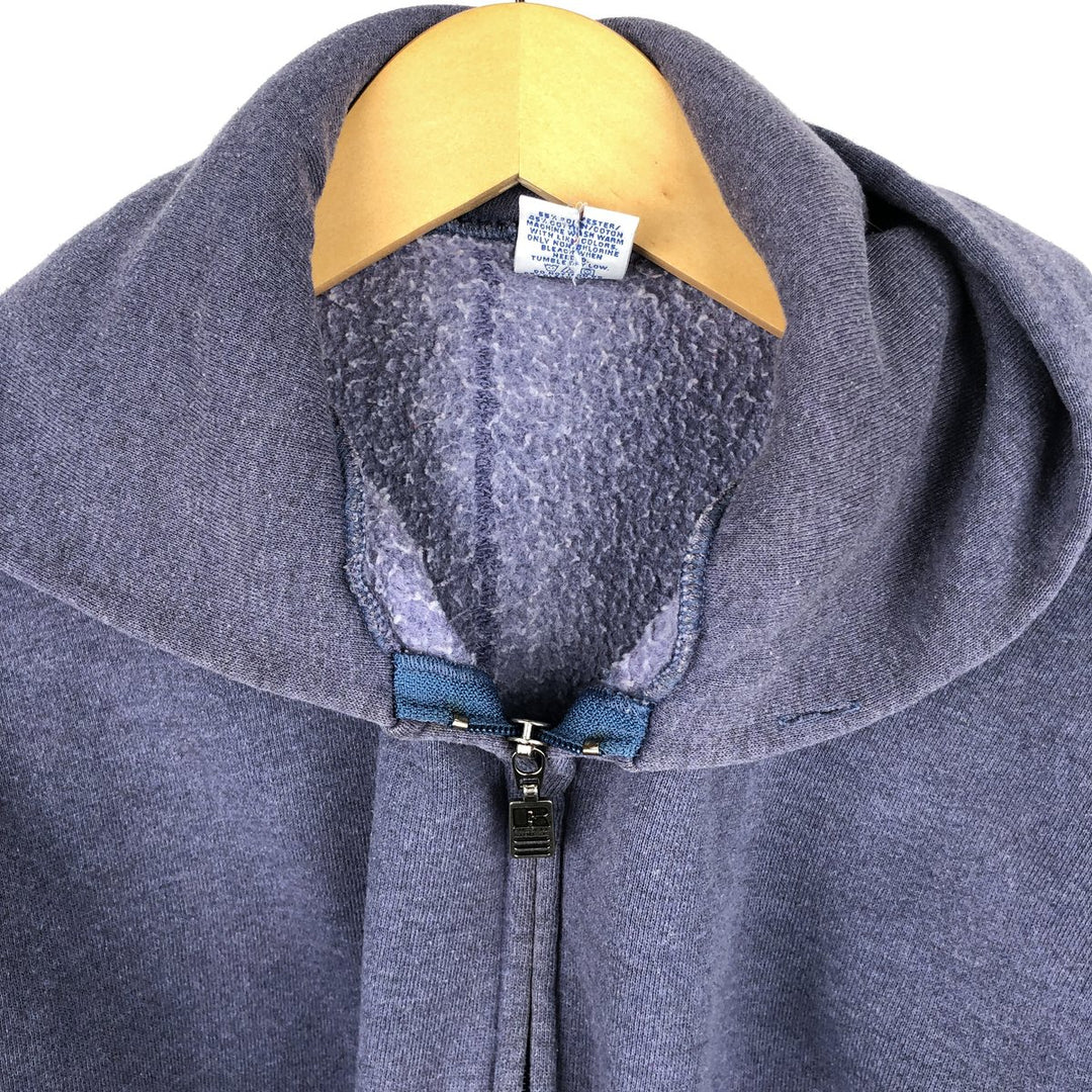 80s-90'S Russell Athletic Full-Zip Sweatshirt Hoodie, Made in USA, Men's Size L (Equivalent), Vintage polyester navy blue type Vintage Second Hand