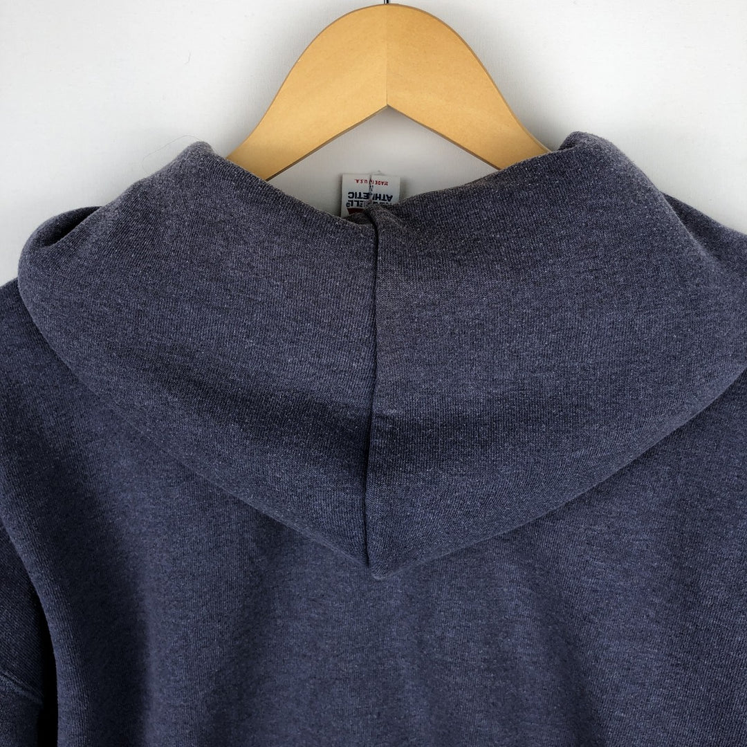 80s-90'S Russell Athletic Full-Zip Sweatshirt Hoodie, Made in USA, Men's Size L (Equivalent), Vintage polyester navy blue type Vintage Second Hand