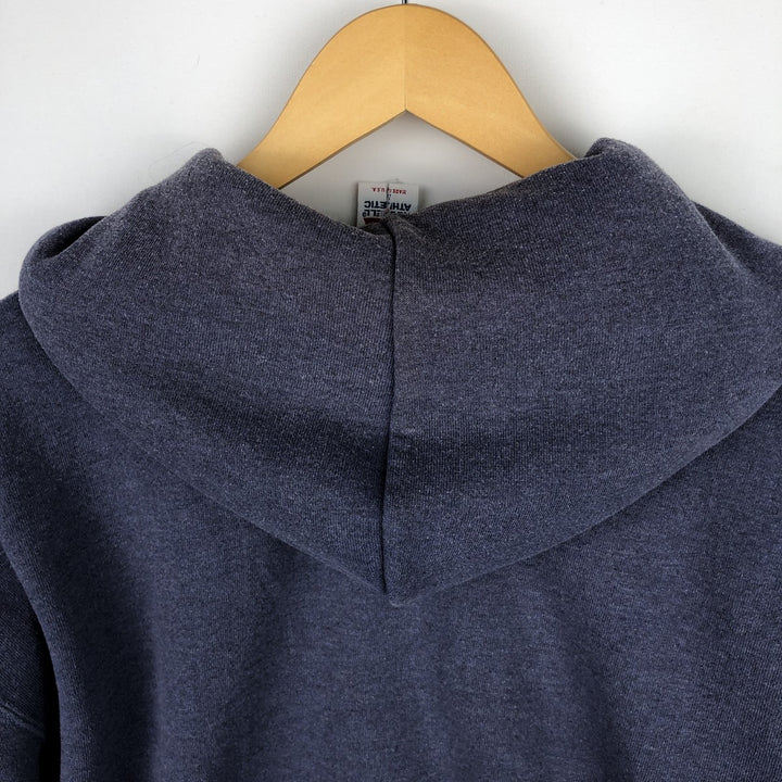 80s-90'S Russell Athletic Full-Zip Sweatshirt Hoodie, Made in USA, Men's Size L (Equivalent), Vintage polyester navy blue type Vintage Second Hand