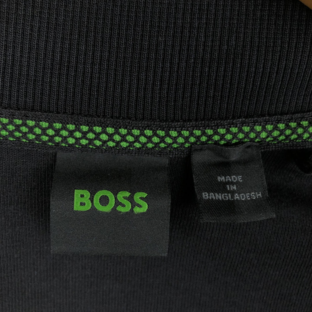 Hugo Boss Full-Zip Sweatshirt (Men's Size L) cotton black type Vintage Second Hand