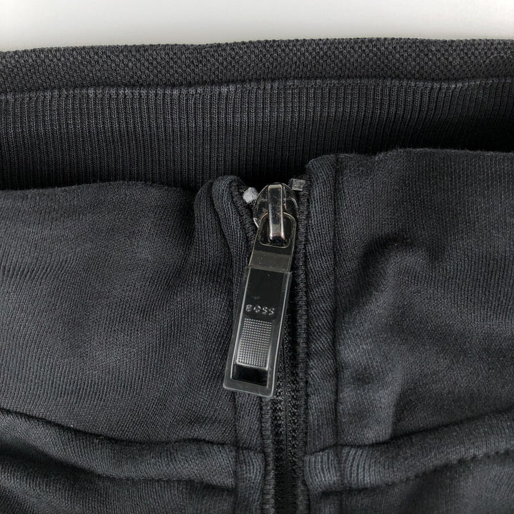 Hugo Boss Full-Zip Sweatshirt (Men's Size L) cotton black type Vintage Second Hand
