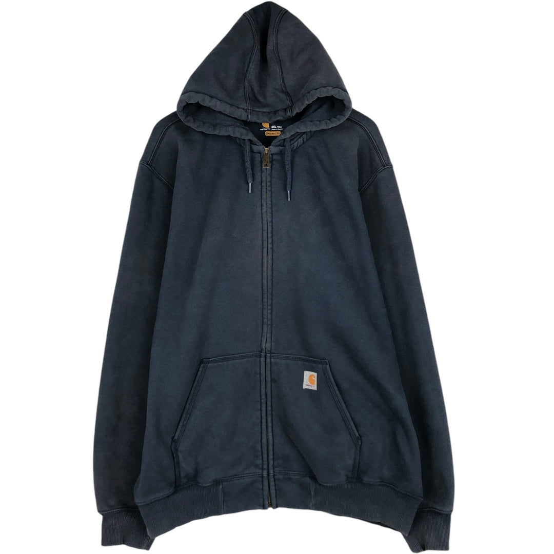 Carhartt Original Fit Full-Zip Hoodie, Men's XXL cotton navy blue type Vintage Second Hand