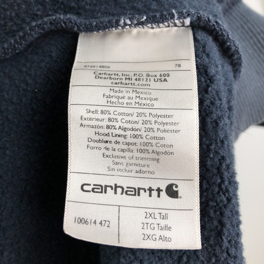 Carhartt Original Fit Full-Zip Hoodie, Men's XXL cotton navy blue type Vintage Second Hand