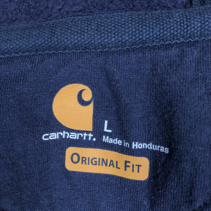 Carhartt Loose Fit Advertising Sweatshirt Full-Zip Hoodie, Men's Size L cotton navy blue type Vintage Second Hand