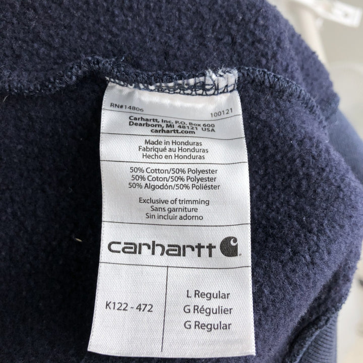 Carhartt Loose Fit Advertising Sweatshirt Full-Zip Hoodie, Men's Size L cotton navy blue type Vintage Second Hand
