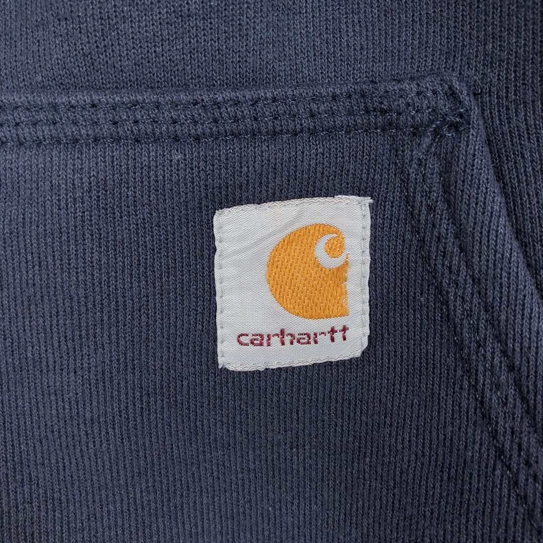 Carhartt Loose Fit Advertising Sweatshirt Full-Zip Hoodie, Men's Size L cotton navy blue type Vintage Second Hand