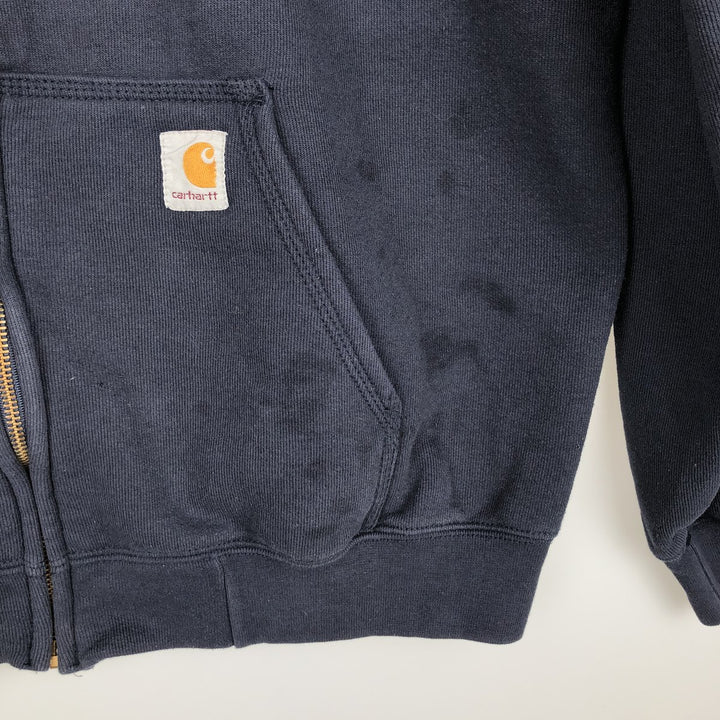 Carhartt Loose Fit Advertising Sweatshirt Full-Zip Hoodie, Men's Size L cotton navy blue type Vintage Second Hand