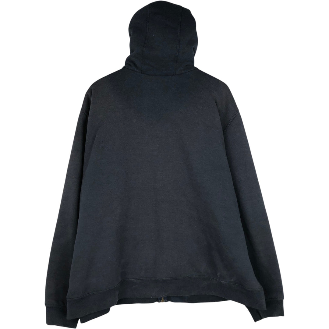 Carhartt Sweat Full Zip Hoodie Men's XXL cotton navy blue type Vintage Second Hand