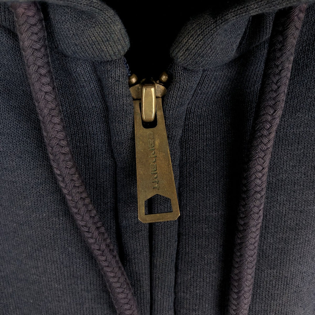 Carhartt Sweat Full Zip Hoodie Men's XXL cotton navy blue type Vintage Second Hand