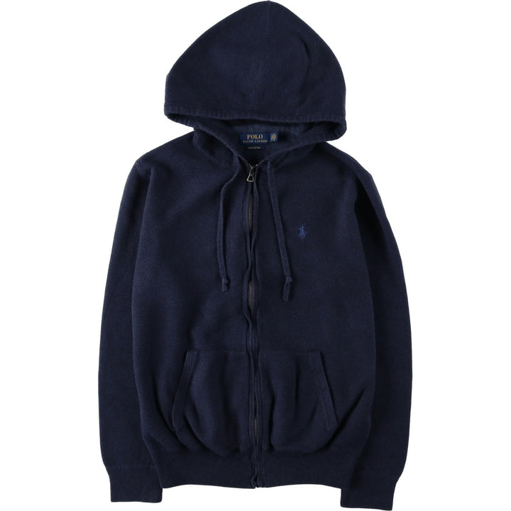 Ralph Lauren POLO RALPH LAUREN Sweat Full Zip Hoodie Men's S Pima Cotton navy blue type Vintage Second Hand