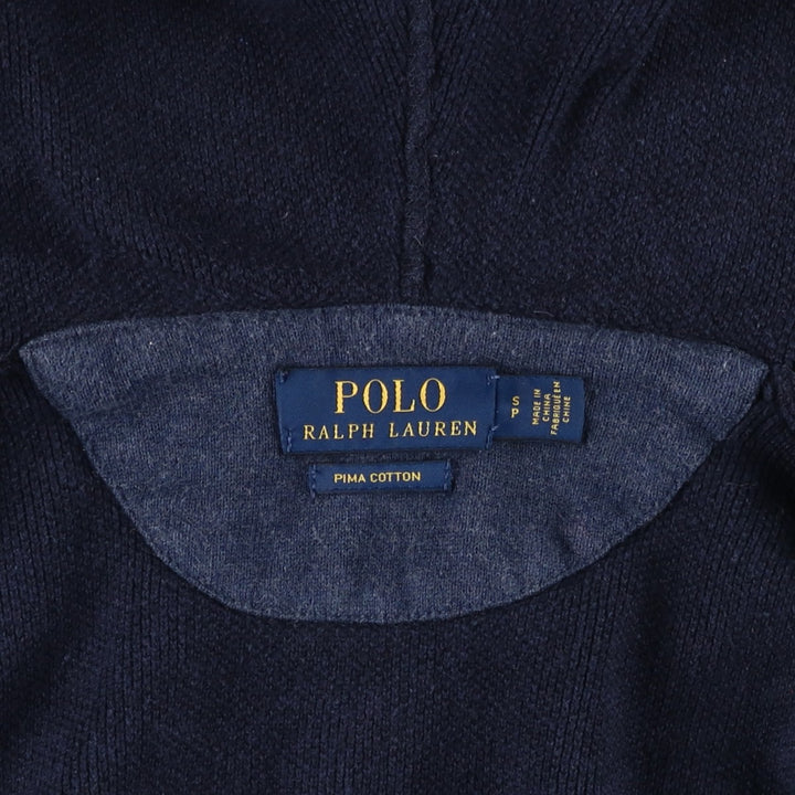 Ralph Lauren POLO RALPH LAUREN Sweat Full Zip Hoodie Men's S Pima Cotton navy blue type Vintage Second Hand