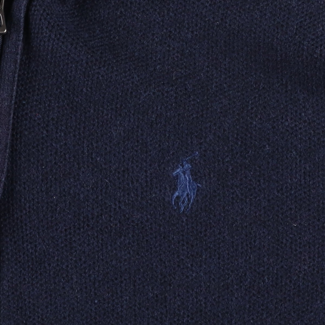 Ralph Lauren POLO RALPH LAUREN Sweat Full Zip Hoodie Men's S Pima Cotton navy blue type Vintage Second Hand