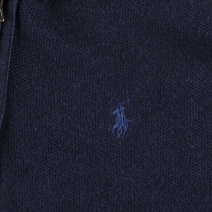 Ralph Lauren POLO RALPH LAUREN Sweat Full Zip Hoodie Men's S Pima Cotton navy blue type Vintage Second Hand