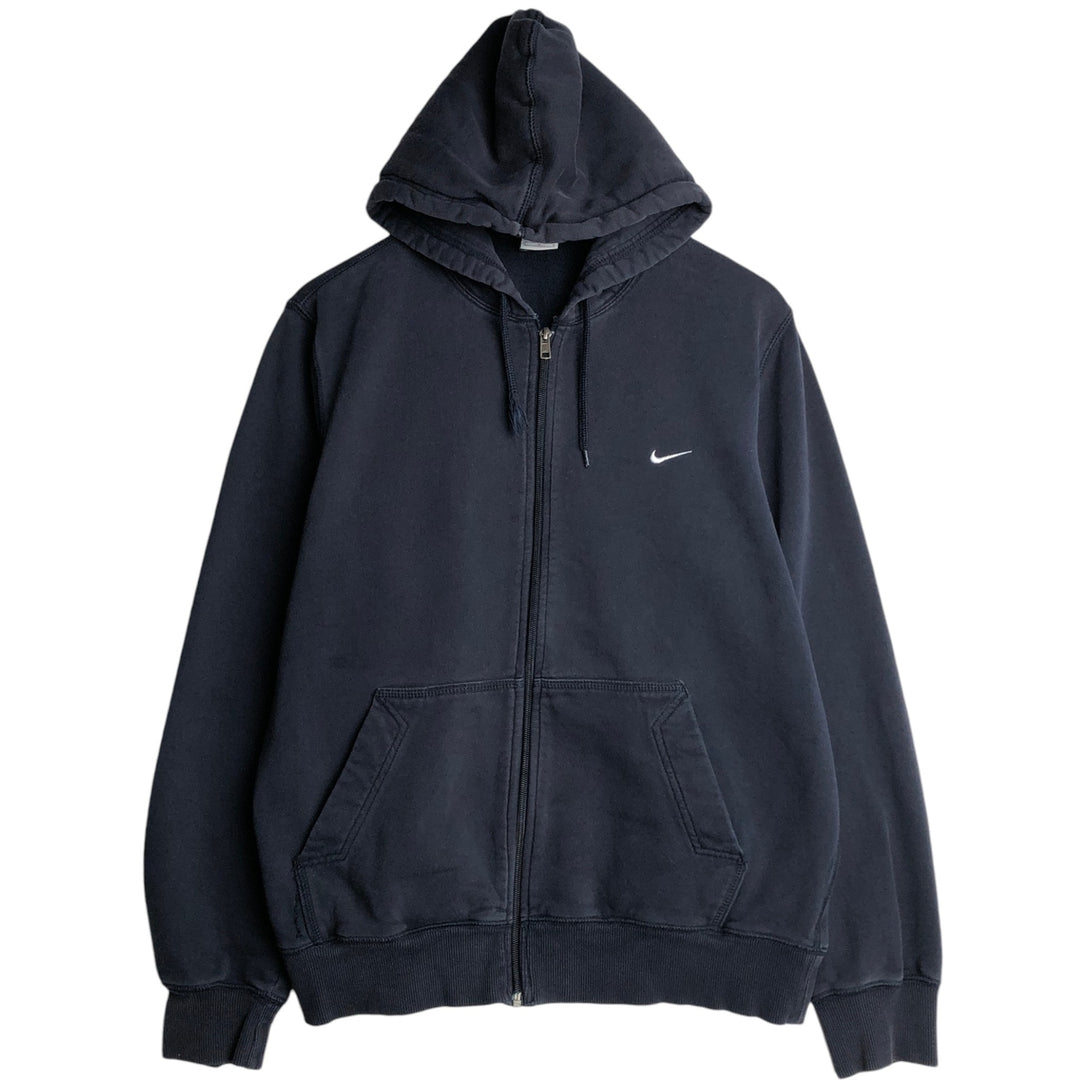 Nike Sweat Full Zip Hoodie Men's Size L cotton black type Vintage Second Hand