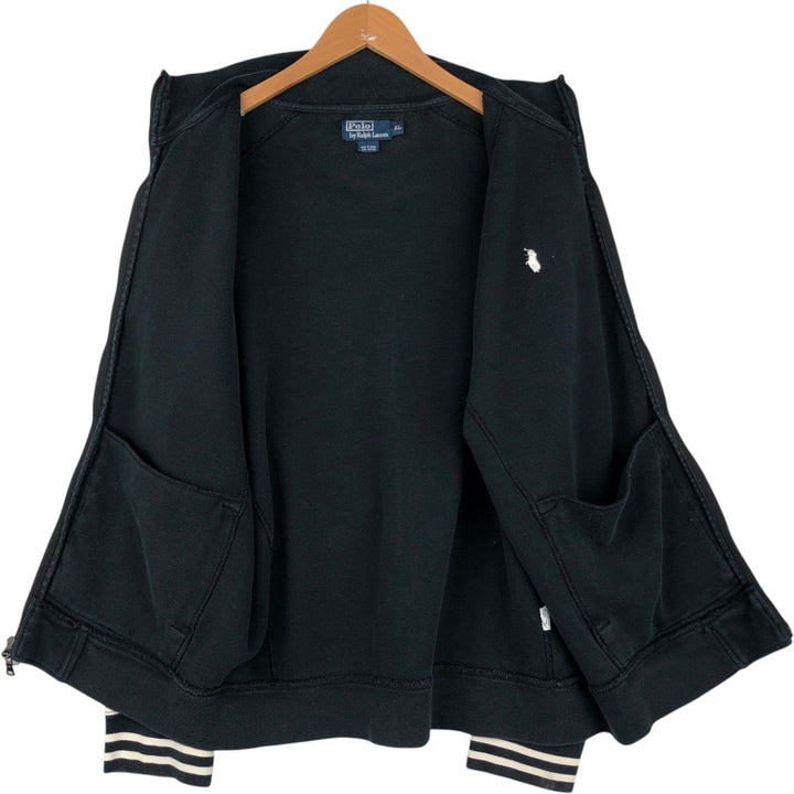 Ralph Lauren POLO by Ralph Lauren full zip sweatshirt, men's XL size cotton black type Vintage Second Hand