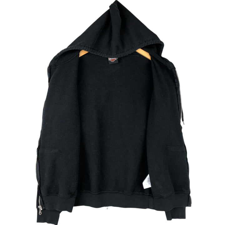 Harley-Davidson Motorcycle Sweat Full-Zip Hoodie, Men's Size S (approx.) cotton black type Vintage Second Hand