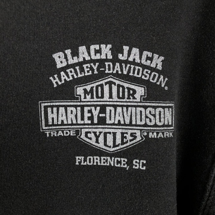 Harley-Davidson Motorcycle Sweat Full-Zip Hoodie, Men's Size S (approx.) cotton black type Vintage Second Hand