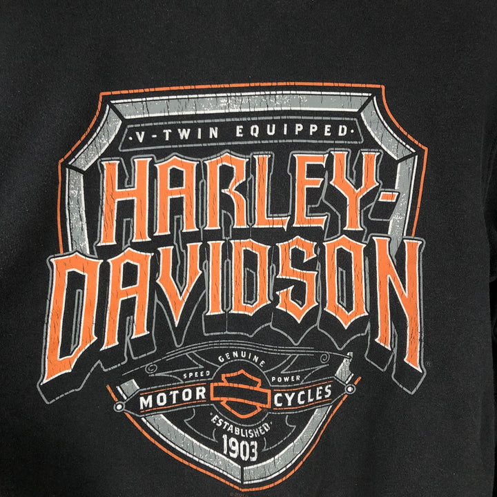 Harley-Davidson Motorcycle Sweat Full-Zip Hoodie, Men's Size S (approx.) cotton black type Vintage Second Hand