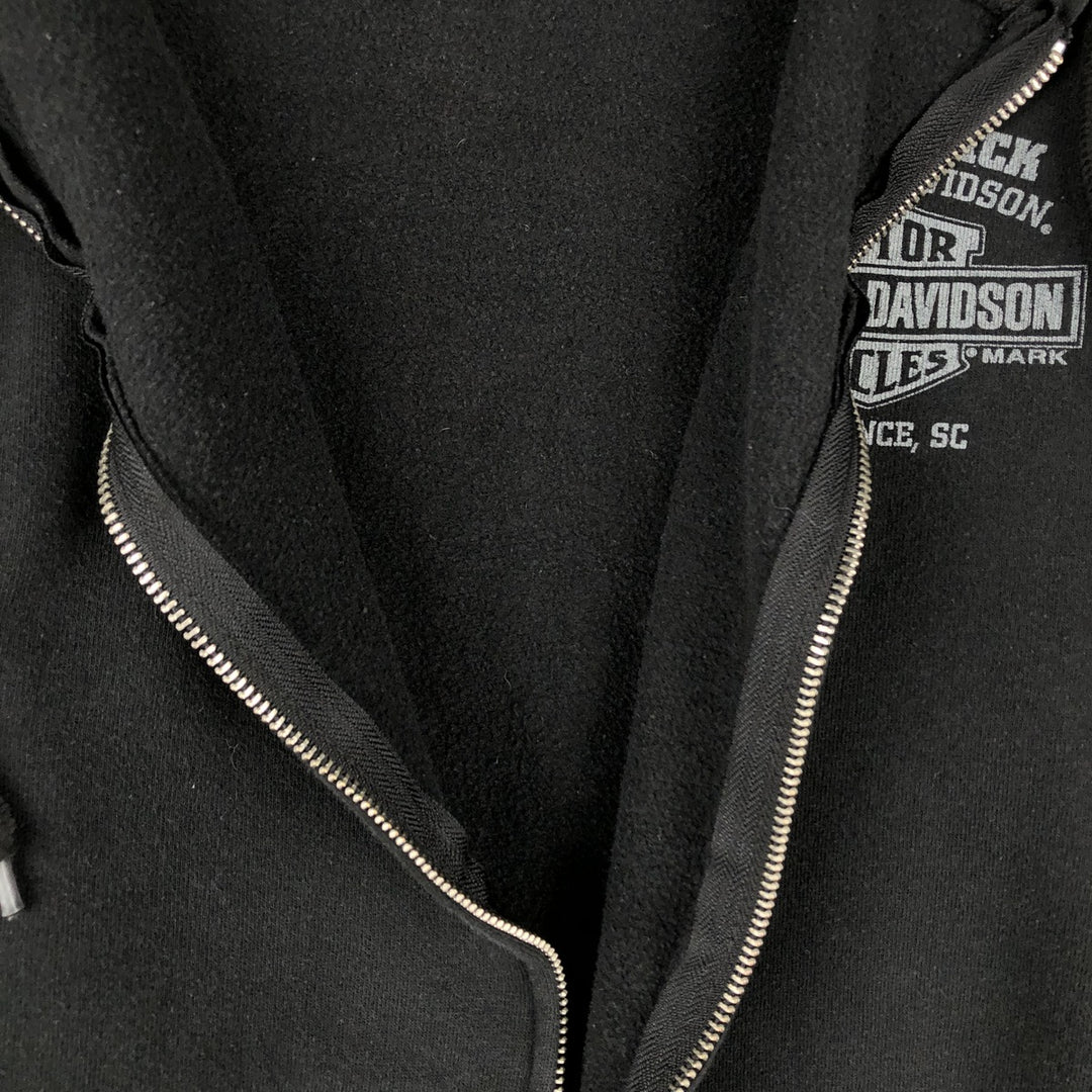 Harley-Davidson Motorcycle Sweat Full-Zip Hoodie, Men's Size S (approx.) cotton black type Vintage Second Hand